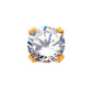24Kt Gold PVD Titanium Internally Threaded with 4-Prong Set CZ Front Facing Top