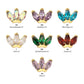 24Kt Gold PVD Titanium Threadless Prong Set 3-Marquise Gem Fan Cluster Top