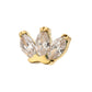 24Kt Gold PVD Titanium Threadless Prong Set 3-Marquise Gem Fan Cluster Top