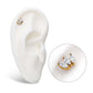 24Kt Gold PVD Titanium Threadless with Prong Set Marquise CZ 3-Cluster Top