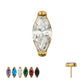 24KT Gold PVD Titanium Threadless Double V-Prong 4mm Marquise CZ Gem Top