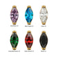 24KT Gold PVD Titanium Threadless Double V-Prong 4mm Marquise CZ Gem Top