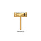 24KT Gold PVD Titanium Threadless Double V-Prong 4mm Marquise CZ Gem Top