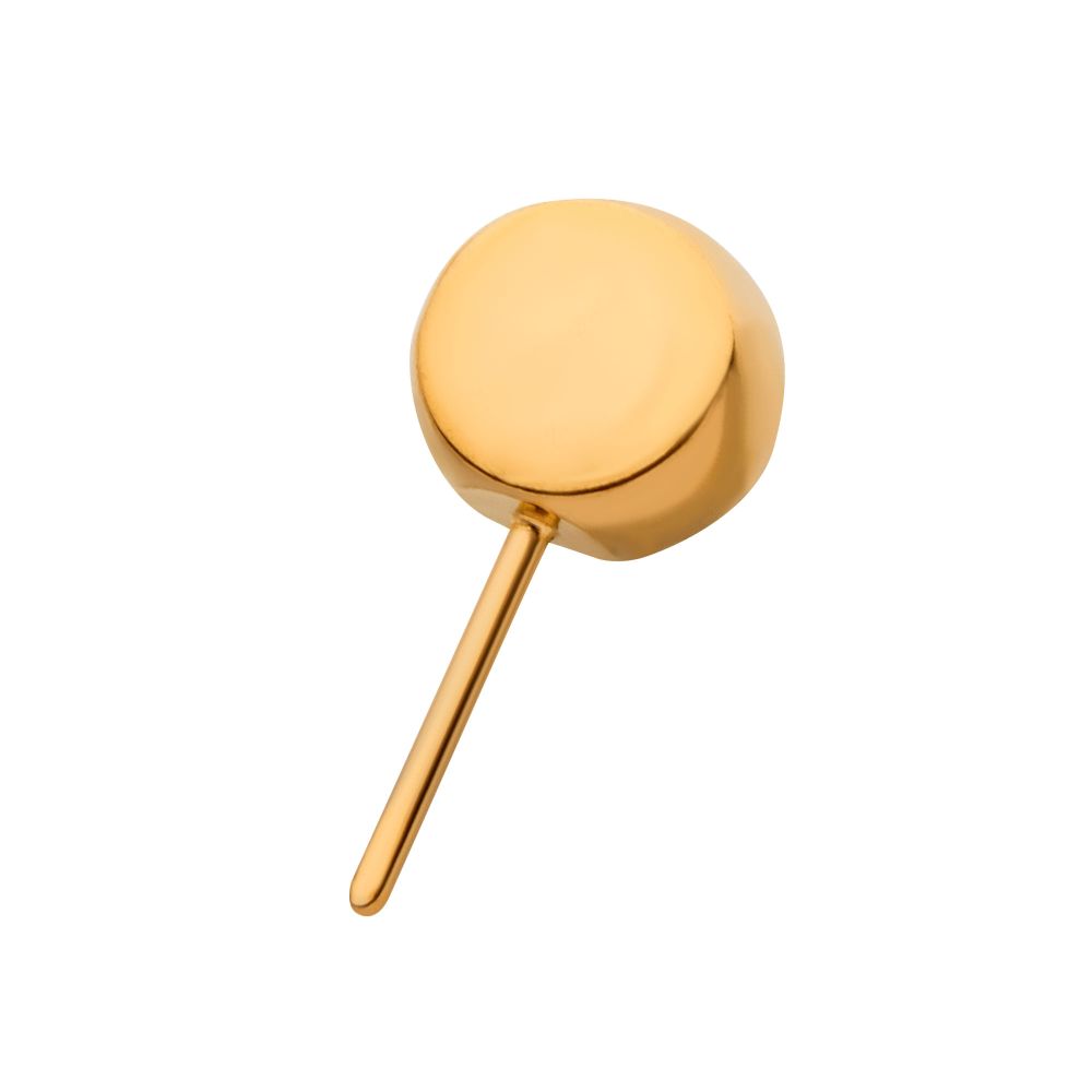 24KT Gold PVD Titanium Threadless Bezel Set Swarovski Crystal Side Facing Top