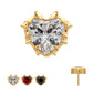 24Kt Gold PVD Titanium Threadless Prong Set Gem Heartbreaker Edge Top