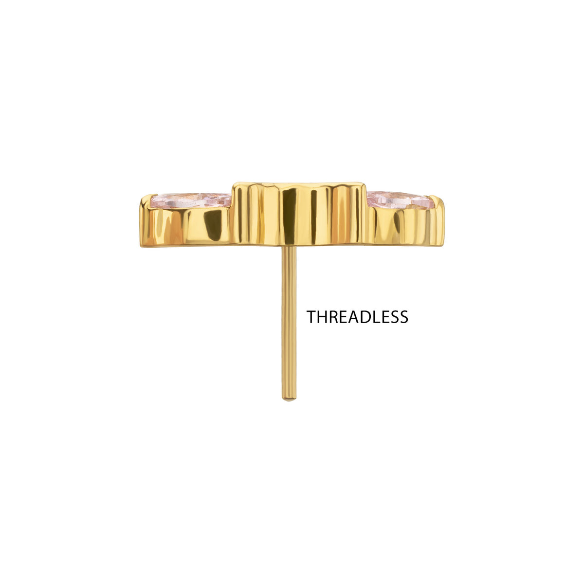 24Kt Gold PVD Titanium Threadless Prong Set 5- Marquise Gem Fan Cluster Top