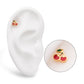 24Kt Gold PVD Titanium Threadless Enamel Cherry Top