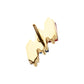 24Kt Gold PVD Titanium Threadless Prong Set Baguette CZ Diagonal 3-Cluster Top
