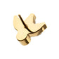 24Kt Gold PVD Titanium Threadless 3-Cluster Marquise Gem Fan Top with Bezel Round Gem