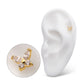24Kt Gold PVD Titanium Threadless Small Butterfly with V-Prong Round & Marquise CZ Gem Top