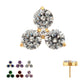 24Kt Gold PVD Titanium Threadless Trinity Prong Set Gem Top