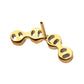 24Kt Gold PVD Titanium Threadless Low Profile Bar-Set Round Link Top