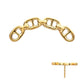24Kt Gold PVD Titanium Threadless Low Profile Bar-Set Oval Link Top
