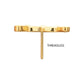24Kt Gold PVD Titanium Threadless Low Profile Bar-Set Oval Link Top