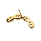 24Kt Gold PVD Titanium Threadless Low Profile Bar-Set Oval Link Top