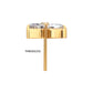 24Kt Gold PVD Titanium Threadless Trinity Prong Set Gem Top