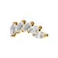 24Kt Gold PVD Titanium Threadless 5 Marquise Staggered Cluster Prong Gem Top