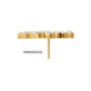 24Kt Gold PVD Titanium Threadless 5 Marquise Staggered Cluster Prong Gem Top