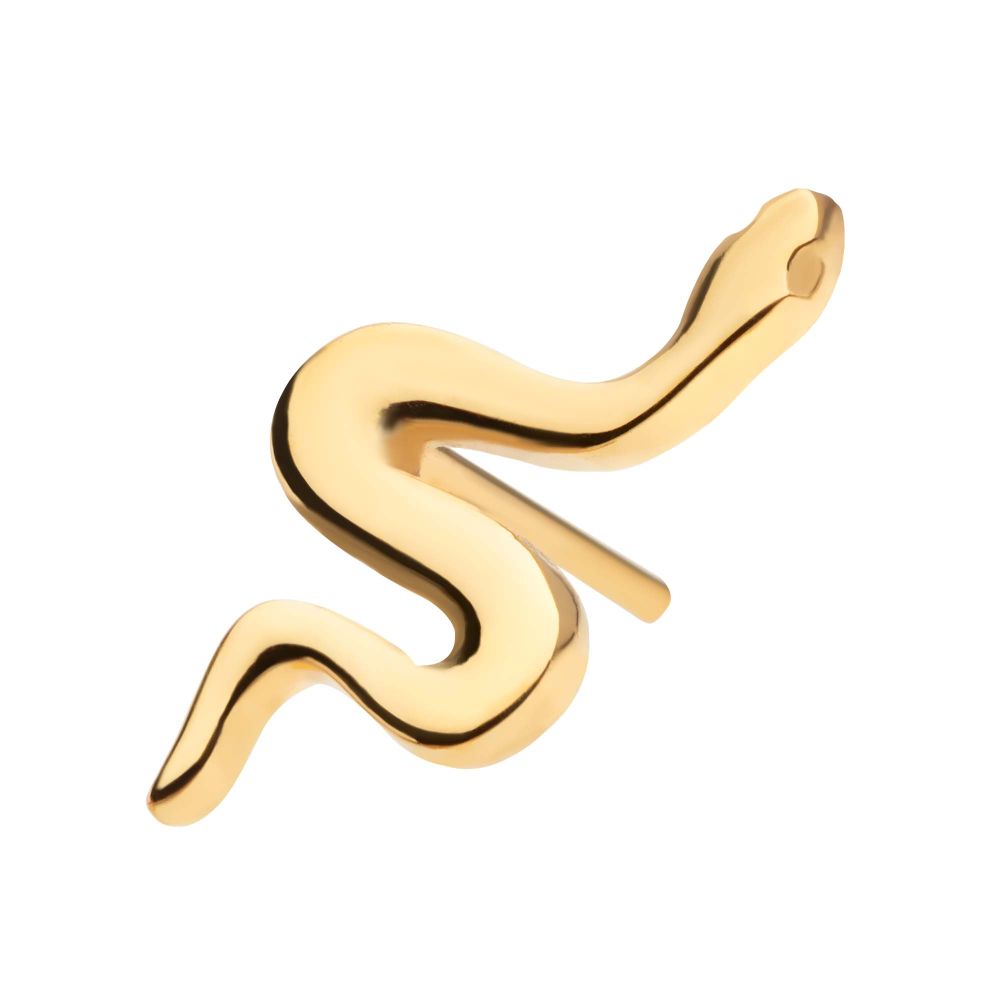 24Kt-Gold PVD Titanium Threadless Snake Top