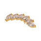 24Kt Gold PVD Titanium Threadless 6-Cluster Staggered V-Prong Marquise CZ Gem Top