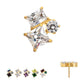 24Kt Gold PVD Titanium Threadless “Lustre Cluster” Prong Set Gem Top