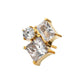 24Kt Gold PVD Titanium Threadless “Lustre Cluster” Prong Set Gem Top