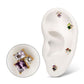 24Kt Gold PVD Titanium Threadless “Lustre Cluster” Prong Set Gem Top