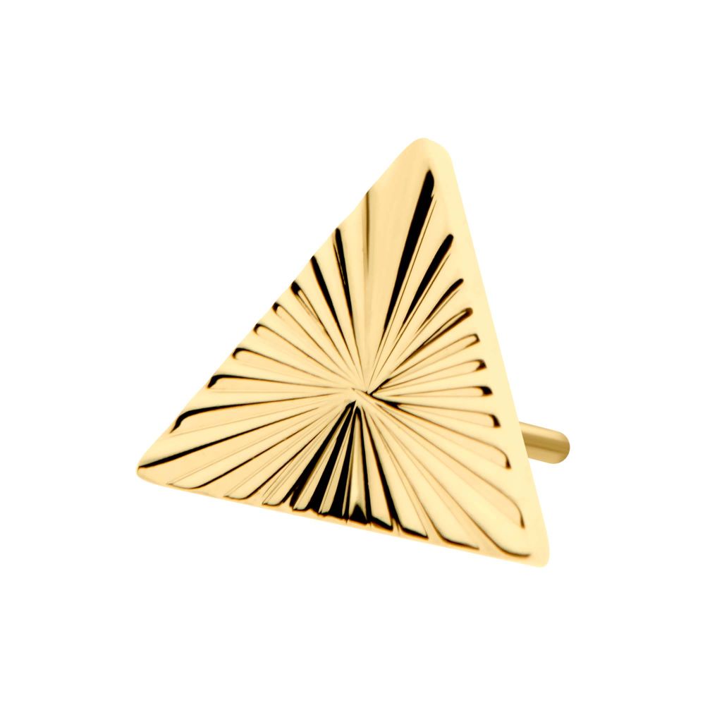 24Kt Gold PVD Titanium Threadless Corrugated Triangle Top