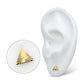 24Kt Gold PVD Titanium Threadless Corrugated Triangle Top