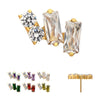 24Kt Gold PVD Titanium Threadless "Eclat Cluster" Prong Set Gem Top