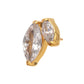 24Kt Gold PVD Titanium Threadless V-Prong Dual Marquise CZ Gem Top