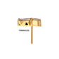 24Kt Gold PVD Titanium Threadless V-Prong Dual Marquise CZ Gem Top