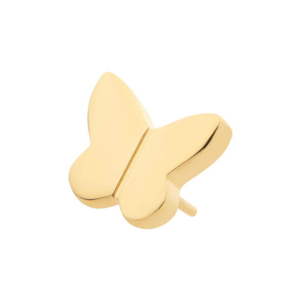 24Kt Gold PVD Titanium Threadless Butterfly Top