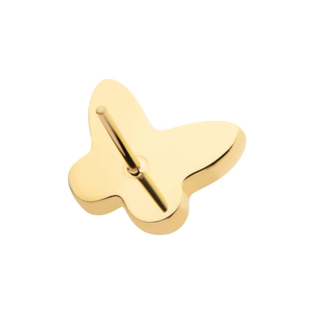 24Kt Gold PVD Titanium Threadless Butterfly Top