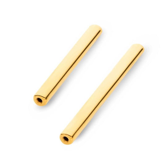24KT Gold PVD Titanium Threadless Barbell Bar