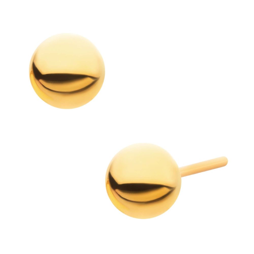24KT-Gold PVD Titanium Threadless with Ball Top