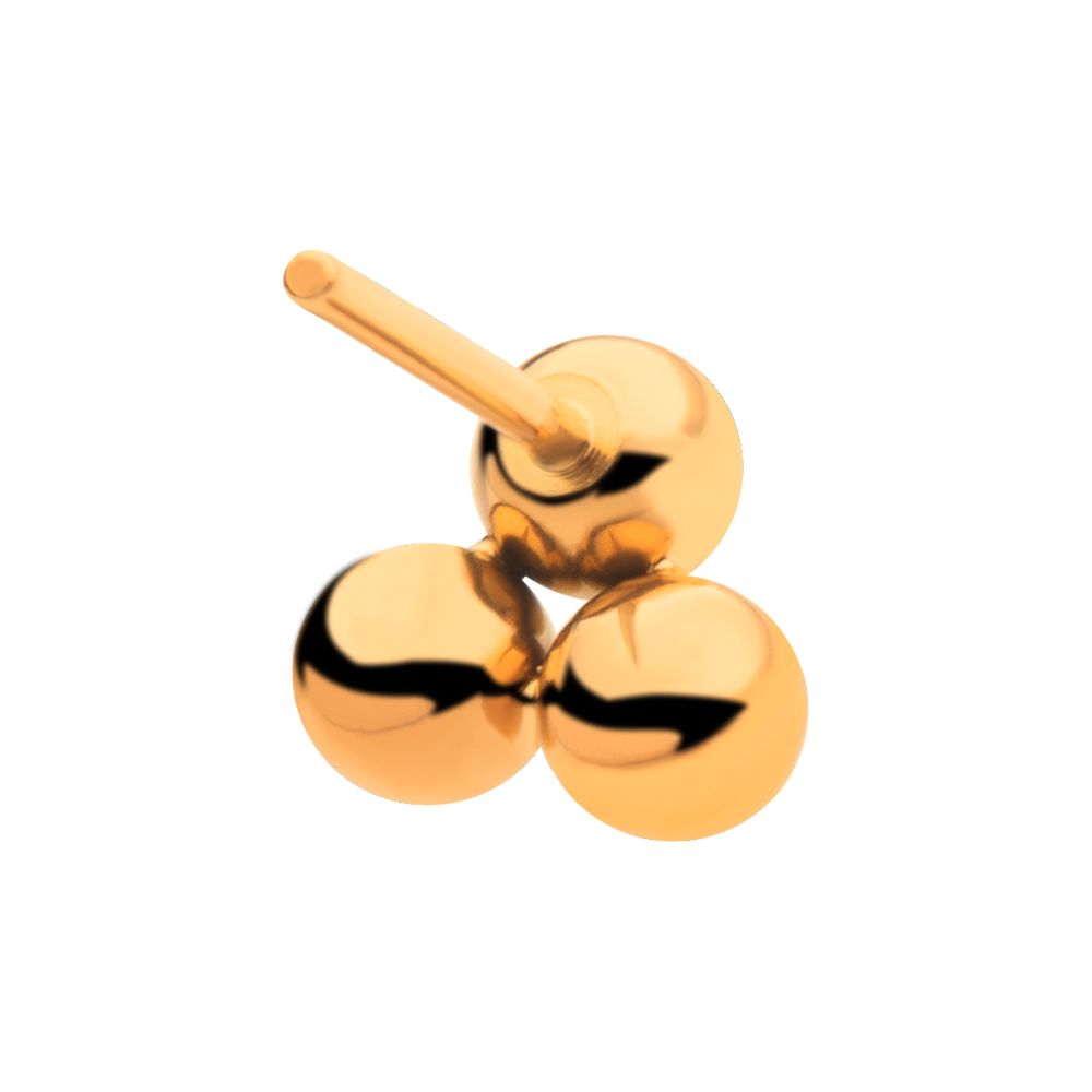 24Kt Gold PVD Titanium Threadless Trinity Ball Top