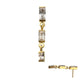 24Kt Gold PVD Titanium Threadless Triple Baguette Gem Dangle Top