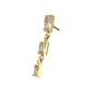 24Kt Gold PVD Titanium Threadless Triple Baguette Gem Dangle Top