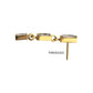 24Kt Gold PVD Titanium Threadless Triple Baguette Gem Dangle Top