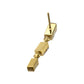 24Kt Gold PVD Titanium Threadless Triple Baguette Gem Dangle Top