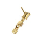 24Kt Gold PVD Titanium Threadless Prong Set Gem Baguette Top with Double Round Gem Dangle