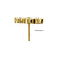 24Kt Gold PVD Titanium Threadless Triple Baguette Prong Set Gem Top
