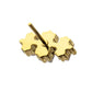 24Kt Gold PVD Titanium Threadless Triple Baguette Prong Set Gem Top