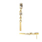 24Kt Gold PVD Titanium Threadless Prong Set Gem Baguette Top with Round Gem & Bar Dangle