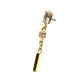 24Kt Gold PVD Titanium Threadless Prong Set Gem Baguette Top with Round Gem & Bar Dangle