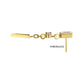 24Kt Gold PVD Titanium Threadless Prong Set Gem Baguette Top with Round Gem & Bar Dangle