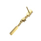 24Kt Gold PVD Titanium Threadless Prong Set Gem Baguette Top with Round Gem & Bar Dangle