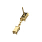 24Kt Gold PVD Titanium Threadless Double Baguette Prong Set Gem Dangle Top