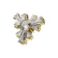 24Kt Gold PVD Titanium Threadless Round & Baguette Cluster Gem Radiant Beam Top